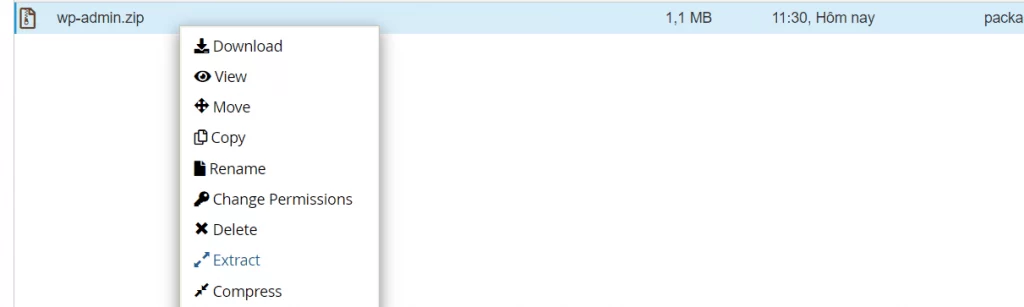Giải nén tập tin trên Cpanel